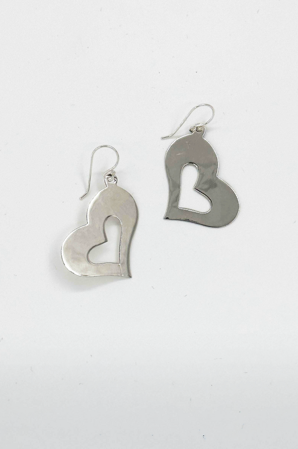 Smashed Lemon 60011 En Plat Hart Oorbellen | Silver
