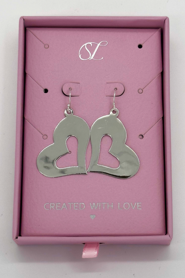 Smashed Lemon 60011 En Plat Hart Oorbellen | Silver