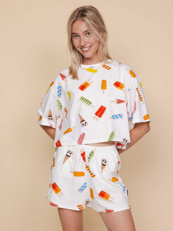 snurk Popsicles Cropped T-shirt en Shorts set Dames