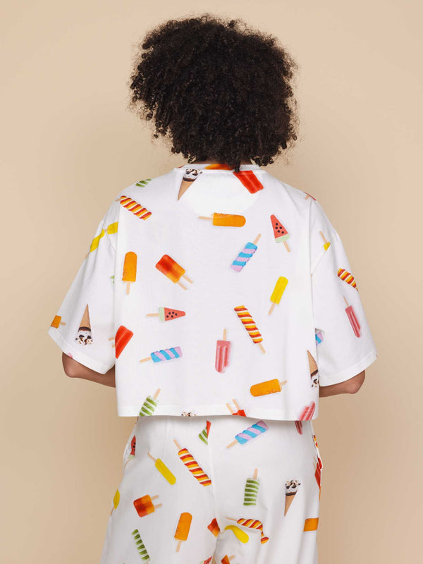 Snurk Popsicles Cropped T-shirt En Wijde Broek Set Dames