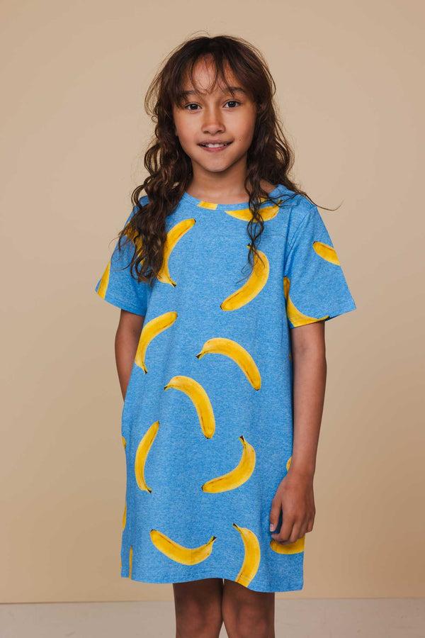 snurk Banana Blue T-shirt Dress Kids