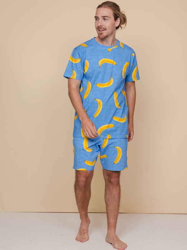 snurk Banana Blue T-shirt en Shorts set Heren