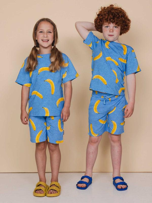snurk Banana Blue T-shirt en Shorts set Kids