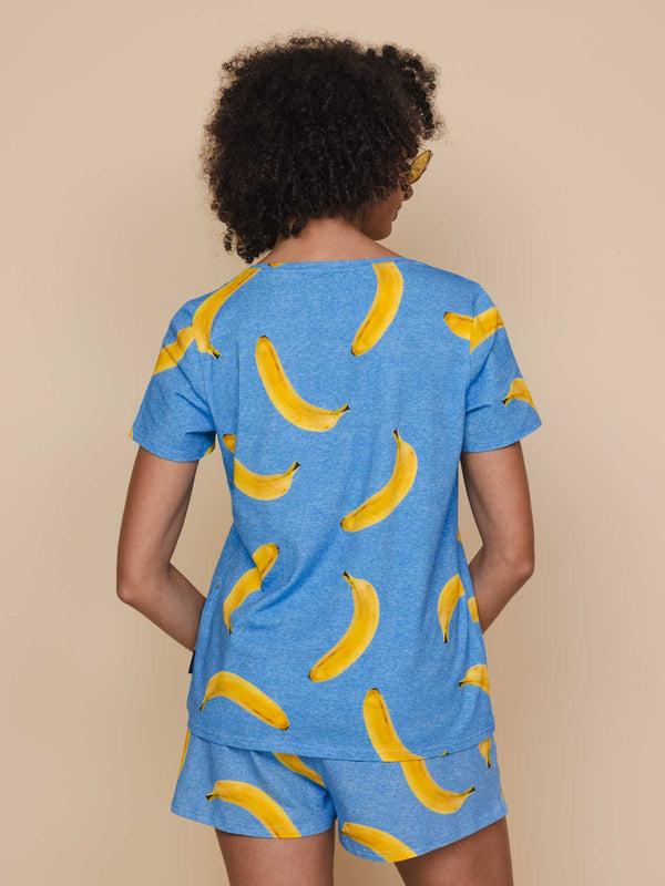 Snurk Banana Blue V-neck T-shirt Dames