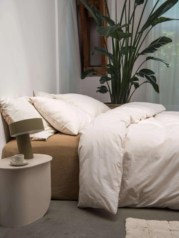 snurk Beige dekbedovertrek flanel