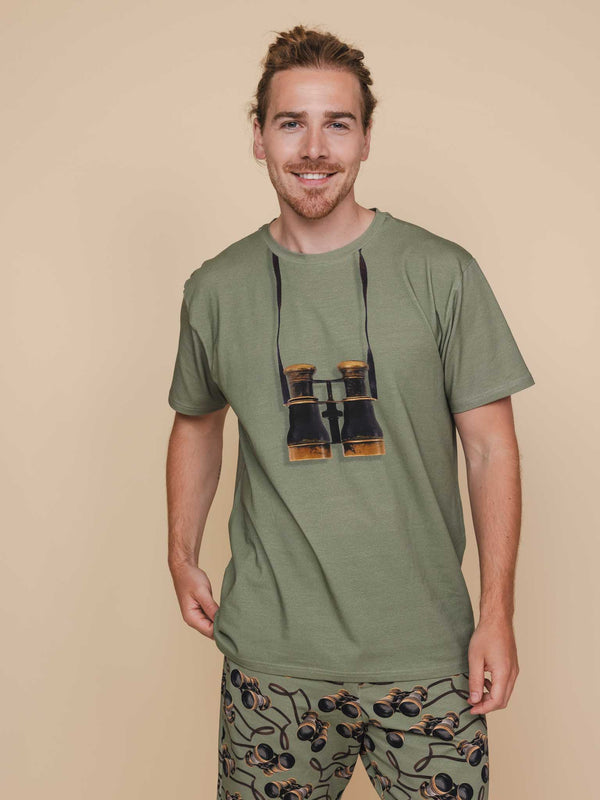 snurk Binoculars T-shirt en Shorts set Heren