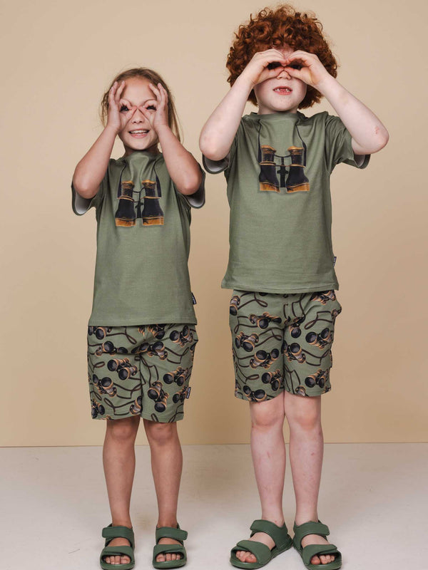 snurk Binoculars T-shirt en Shorts set Kids