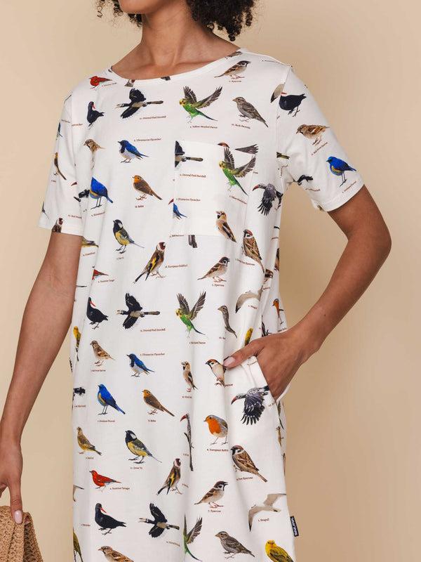 Snurk Bird Watching T-shirt Dress Dames