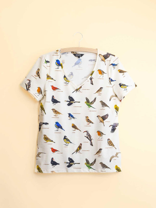 Snurk Bird Watching V-neck T-shirt Dames