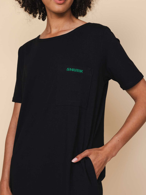 Snurk Black T-shirt Dress Dames