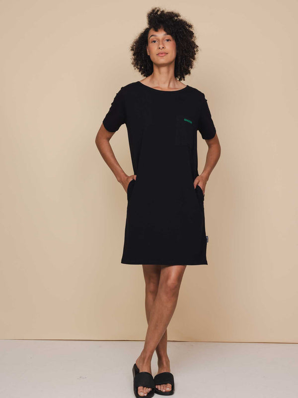 snurk Black T-shirt Dress Dames