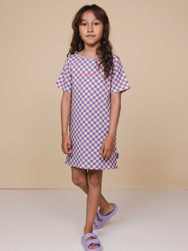 snurk Check T-shirt Dress Kids