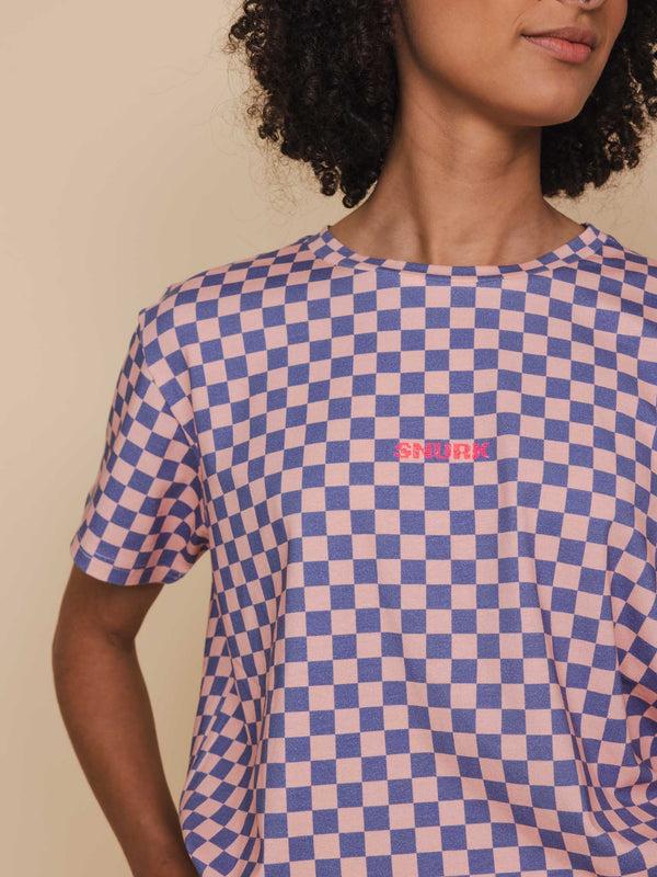 Snurk Check T-shirt En Shorts Set Dames