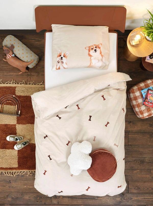 snurk Corgi Friends dekbedovertrek flanel