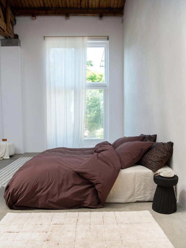 Snurk Dark Brown Dekbedovertrek Flanel