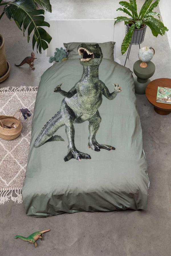 Snurk Dino Green Dekbedovertrek