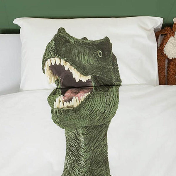 Snurk Dino White Dekbedovertrek