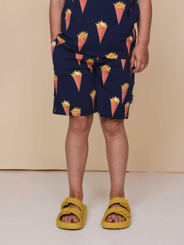snurk Fries Navy Shorts Kids