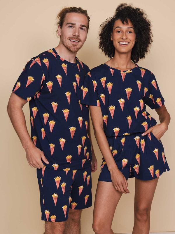 snurk Fries Navy T-shirt Unisex