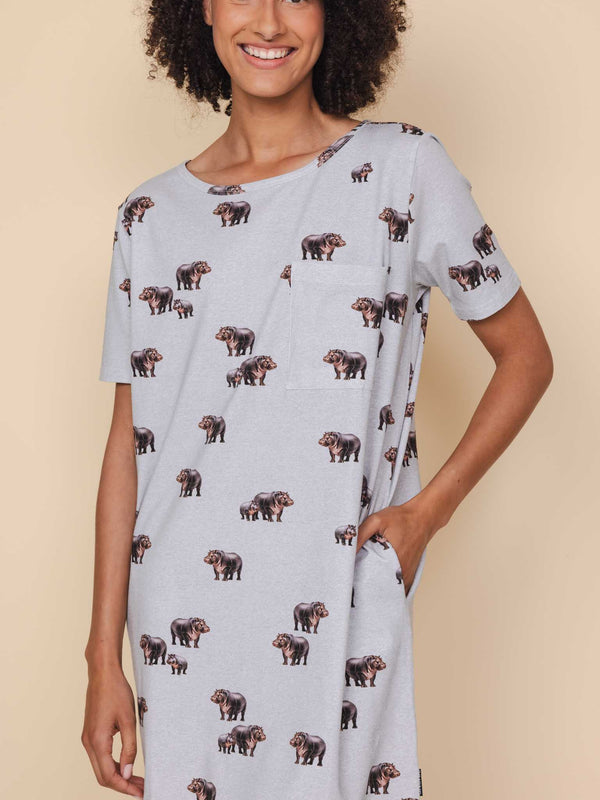 Snurk Hippos T-shirt Dress Dames