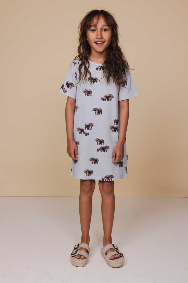snurk Hippos T-shirt Dress Kids