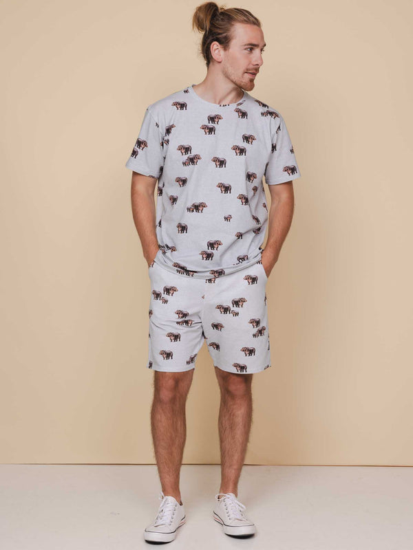 snurk Hippos T-shirt en Shorts set Heren