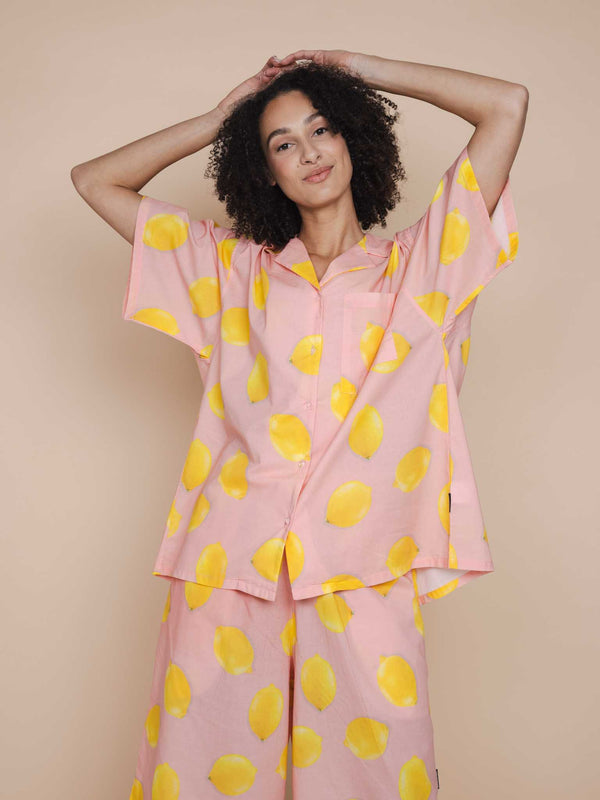 snurk Lemon Button Up Blouse Dames