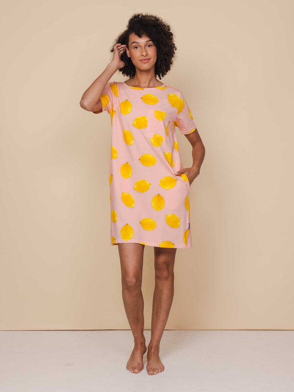 snurk Lemon T-shirt Dress Dames