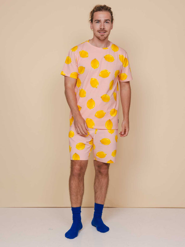 snurk Lemon T-shirt en Shorts set Heren