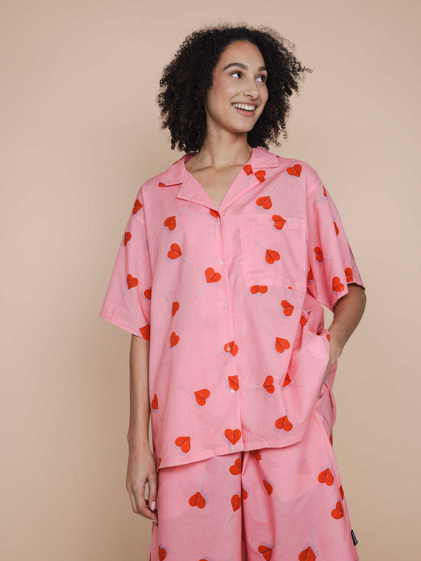 snurk Lollipop Love Button Up Blouse Dames