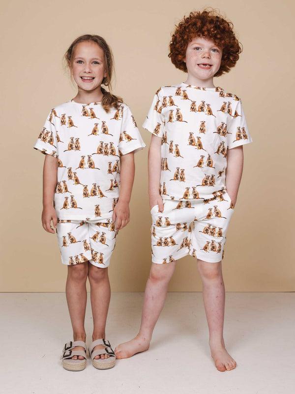 snurk Meerkats T-shirt en Shorts set Kids