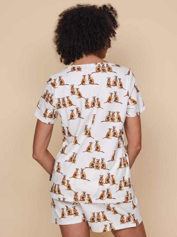 Snurk Meerkats V-neck T-shirt En Shorts Set Dames