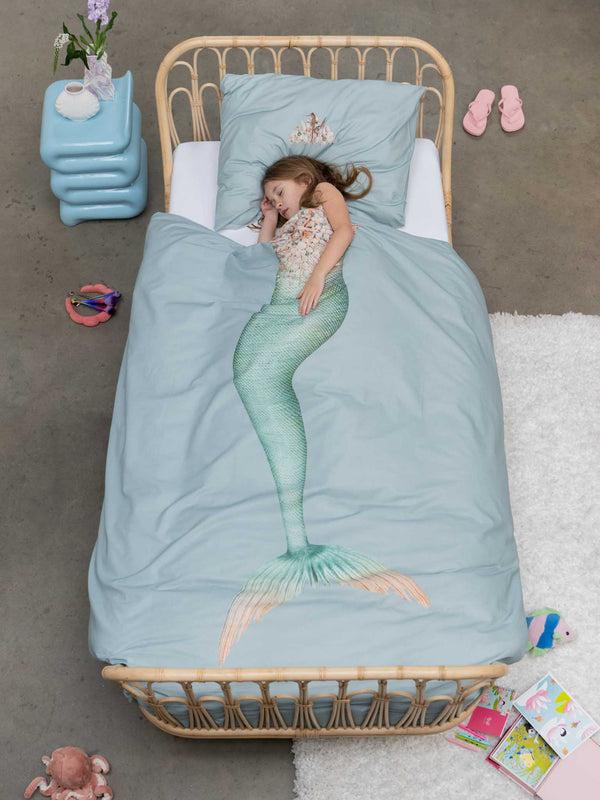 snurk Mermaid Aqua dekbedovertrek