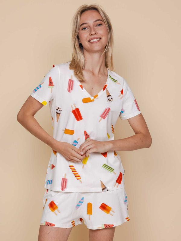 snurk Popsicles V-neck T-shirt Dames