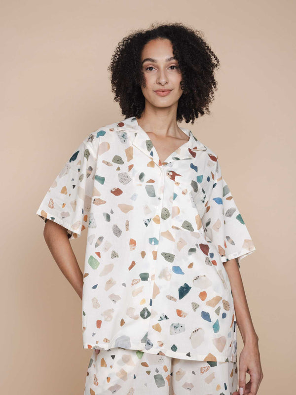 snurk Terrazzo Button Up Blouse Dames