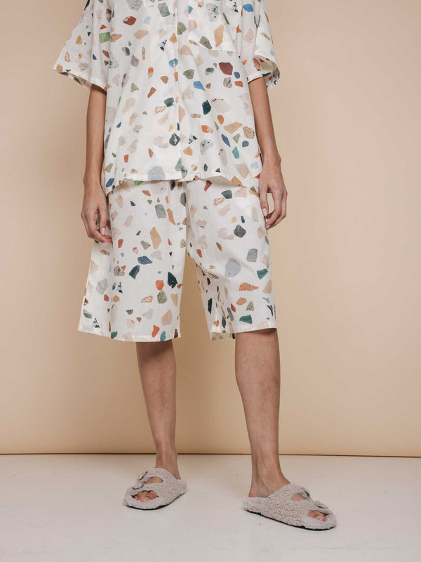 snurk Terrazzo Wide-Leg Shorts Dames