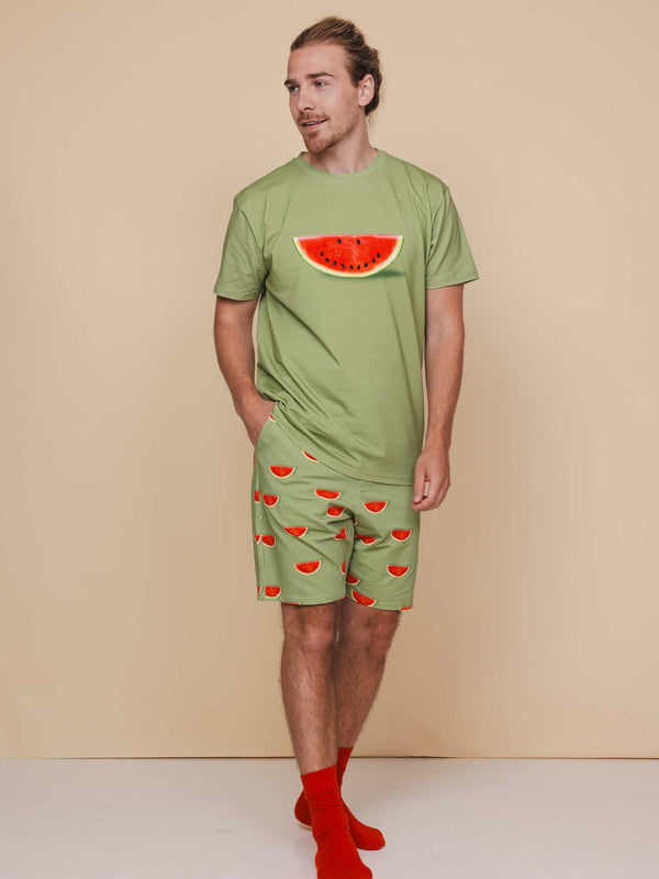snurk Watermelon T-shirt en Shorts set Heren