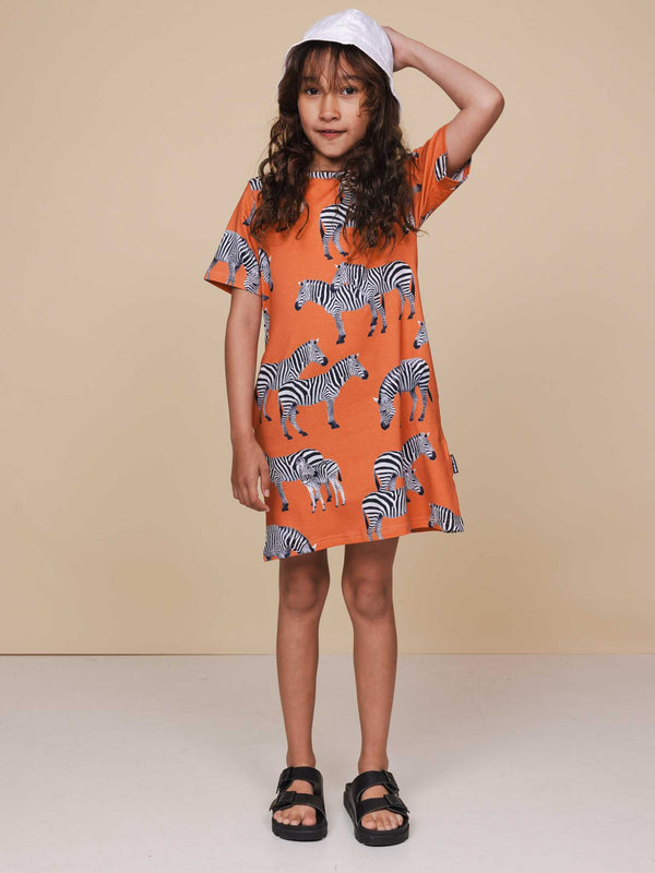 snurk Zebras T-shirt Dress Kids