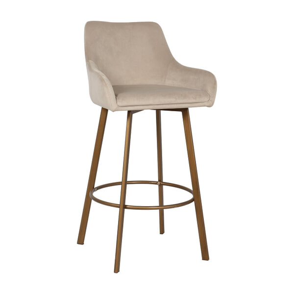 sohome Barkruk Cressida Velvet kleur Khaki (zithoogte 75cm)