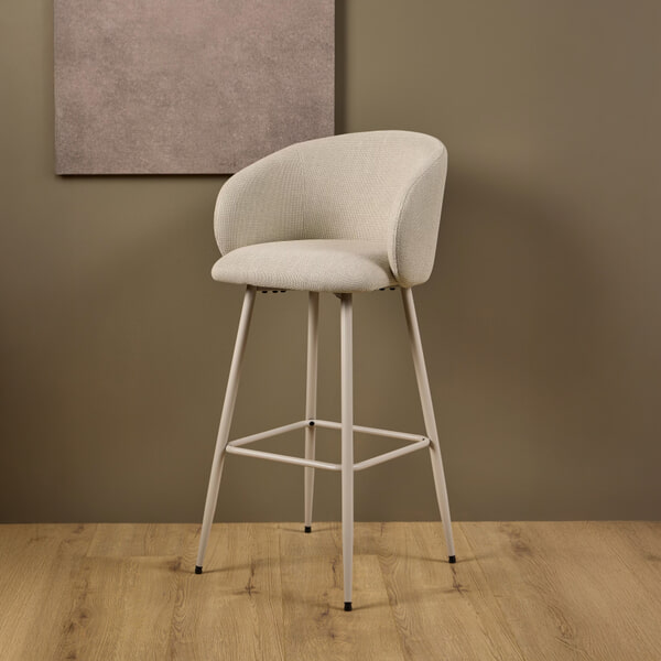 sohome Barkruk Cristi Stof kleur Beige (zithoogte 78cm)