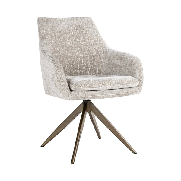 sohome Draaibare Eetkamerstoel Lisonne Chenille kleur Beige