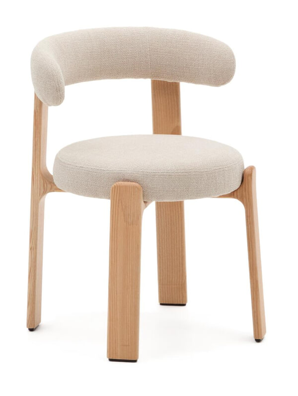 sohome Eetkamerstoel Granite Chenille en naturel essenhout