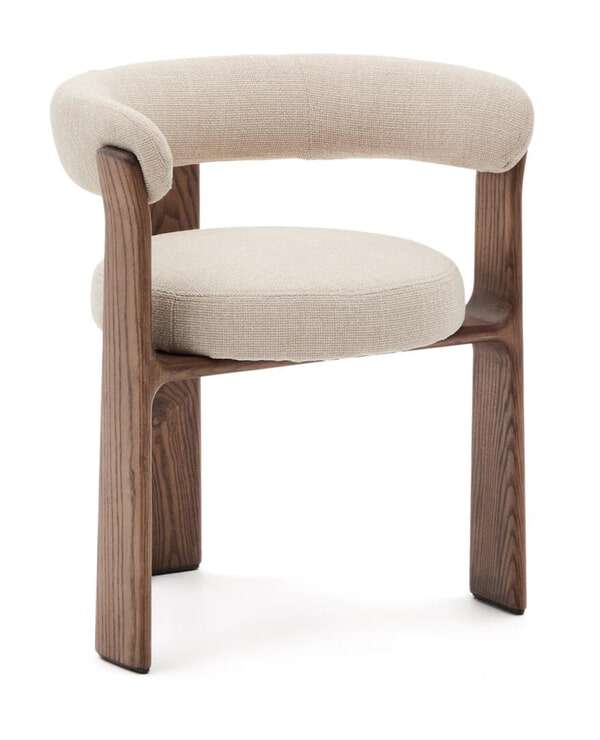 sohome Eetkamerstoel Granite Chenille en noten essenhout