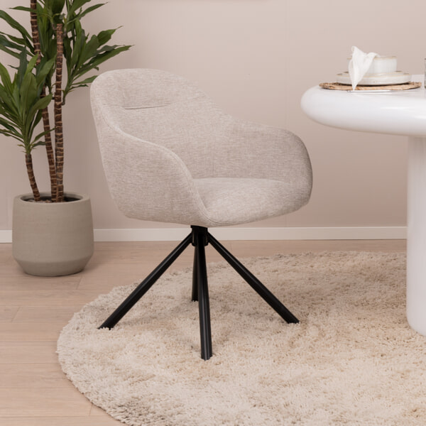 sohome Eetkamerstoel Grant-Jaki Chenille kleur Zand