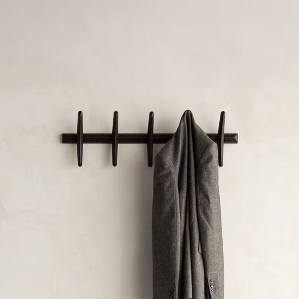 sohome Kapstok PI Mahoniehout Met 5 haken kleur Donkerbruin