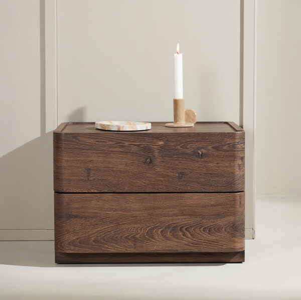 sohome Ladekast / Nachtkastje Lotte Met 2 laden kleur Mocca