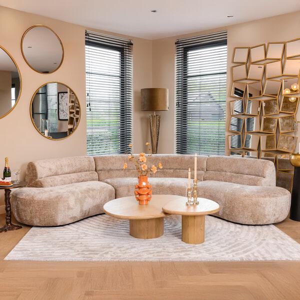 sohome Organische Bank Colby Chenille 360cm kleur Naturel