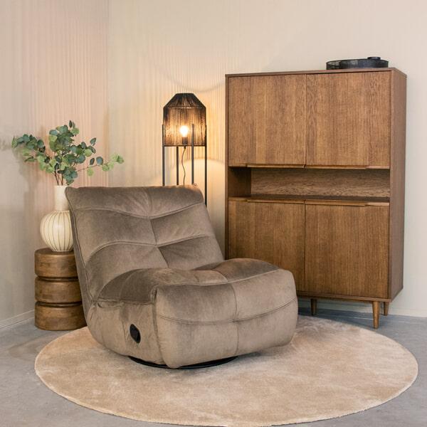 sohome Relaxfauteuil Take It Easy Cosmo stof kleur Taupe