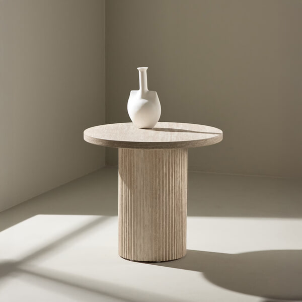 sohome Ronde Bijzettafel Adrin MDF in Travertinlook 50cm