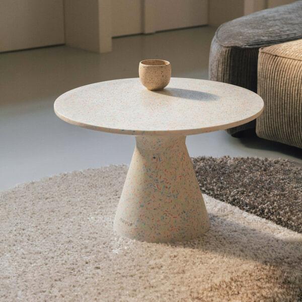sohome Ronde Salontafel Victoria Terrazzo 50cm kleur Wit